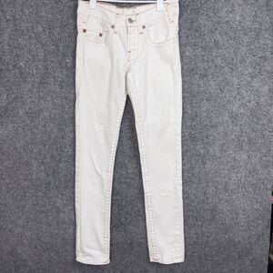 True Religion Logan Jeans Mens Size 29 White Slim Fit Tapered Button fly